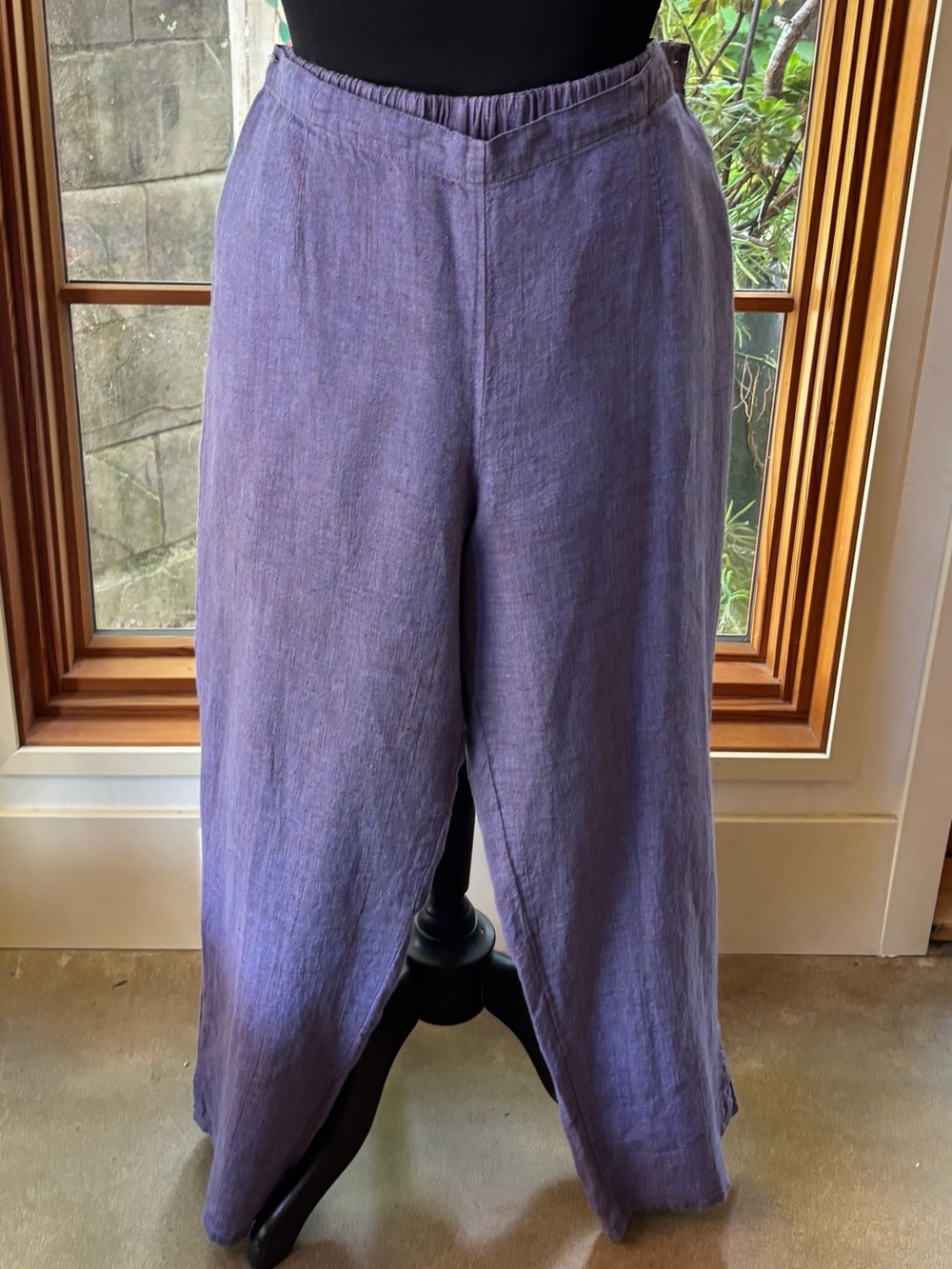 Flax Lavender Linen Wide-Leg Trousers
